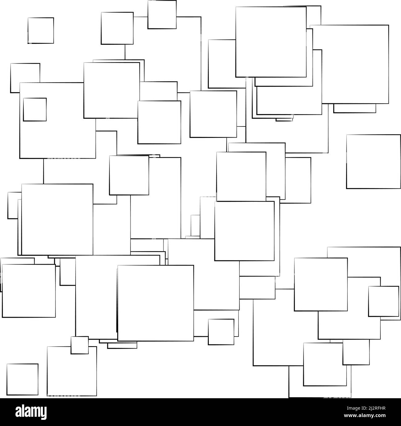 Zufällige, verstreute Quadrate Muster, Texturelement. Konzept der Zufälligkeit. Stock Vektorgrafik, Clip-Art Grafiken Stock Vektor