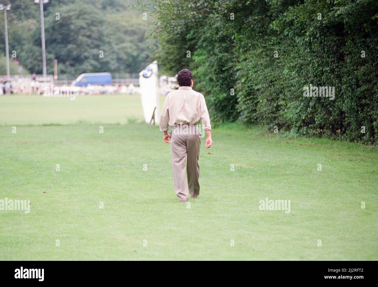 Sachin Tendulkar, erster Unterzeichner im Ausland für den Yorkshire County Cricket Club, abgebildet in Sheffield, 16.. Juli 1992. Stockfoto