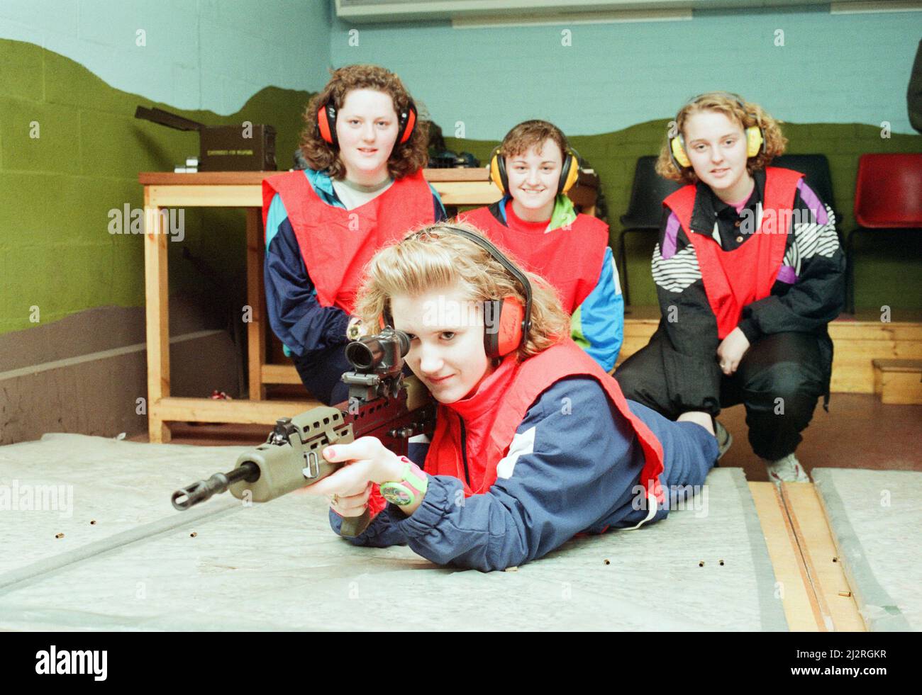 Territorial Army Center Coulby Newham, Middlesbrough, 2.. Februar 1992. Stockfoto
