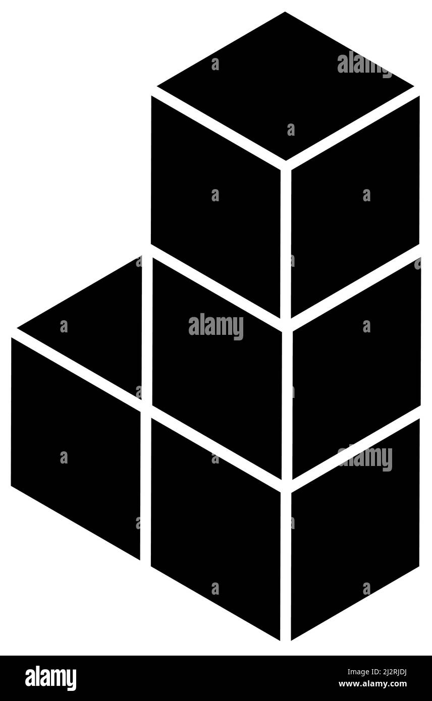 3D isometrische Würfel als Konstruktion, Konstruktion, Bau, Technik, Architektur und Entwicklung Ikone, Symbol, Logo. Vektordarstellung, cli Stock Vektor