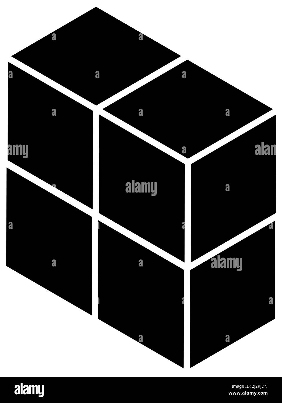 3D isometrische Würfel als Konstruktion, Konstruktion, Bau, Technik, Architektur und Entwicklung Ikone, Symbol, Logo. Vektordarstellung, cli Stock Vektor