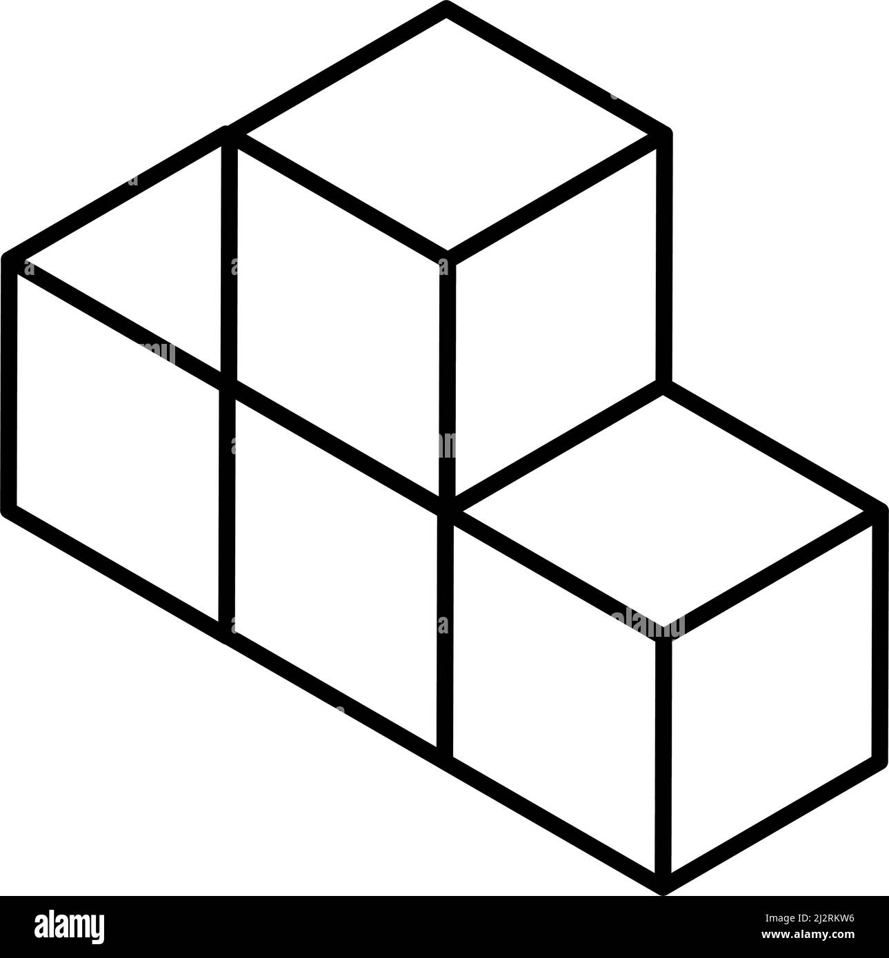 3D isometrische Würfel als Konstruktion, Konstruktion, Bau, Technik, Architektur und Entwicklung Ikone, Symbol, Logo. Vektordarstellung, cli Stock Vektor