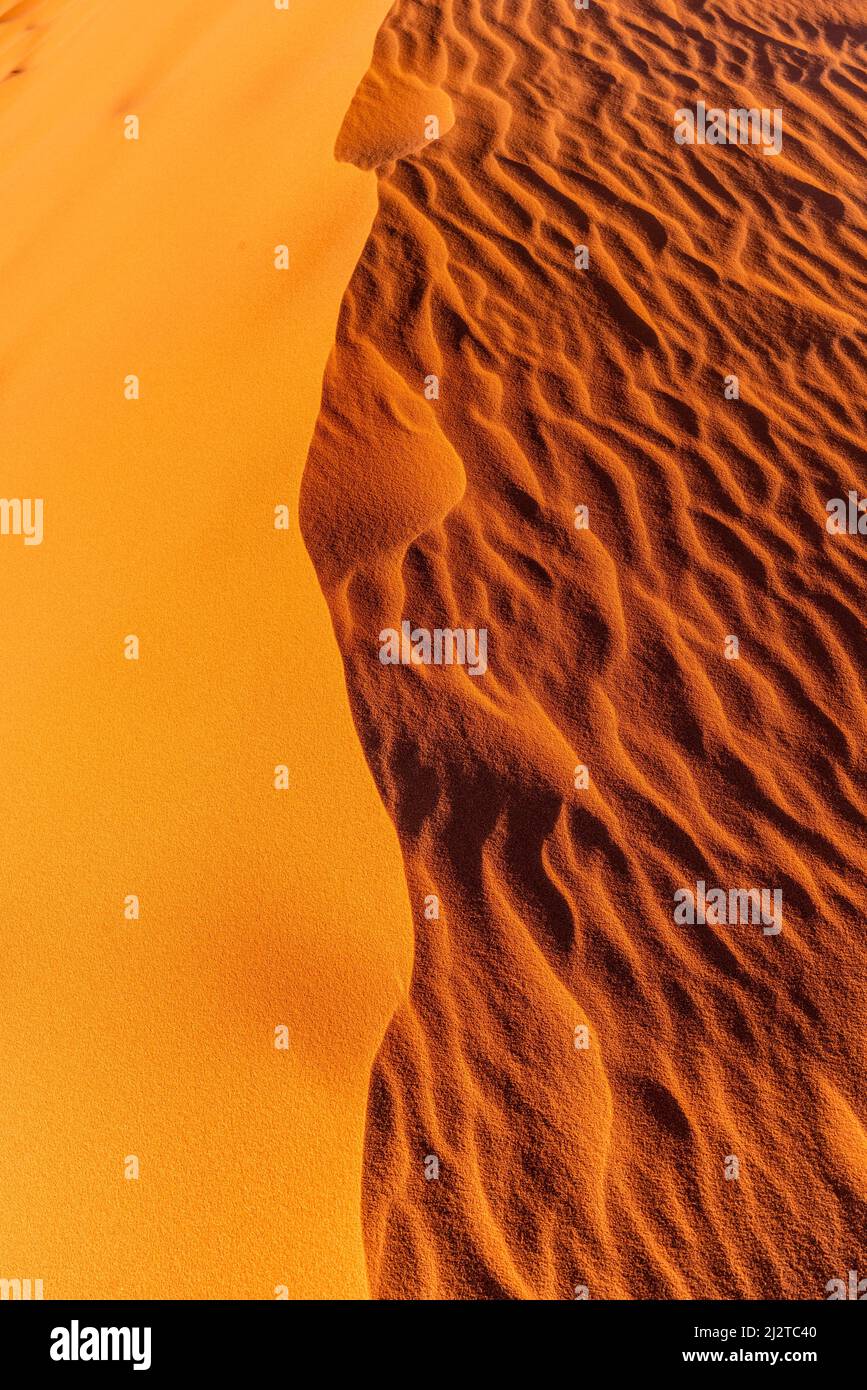 The Red Sand Dune, Wadi Rum, Jordanien, Asien. Stockfoto