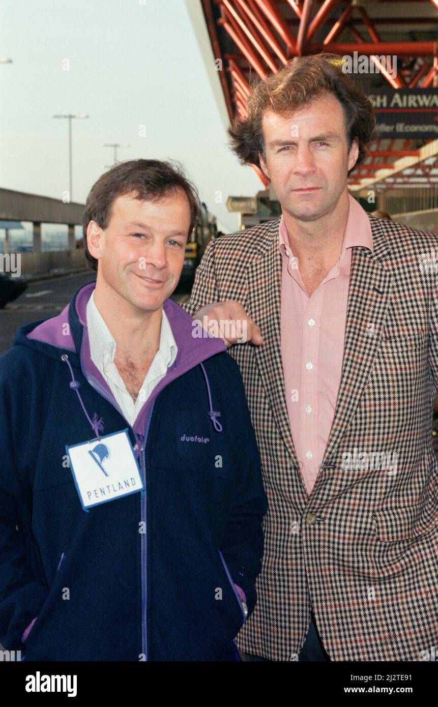 Explorer Sir Ranulph Fiennes (rechts) mit Dr. Mike Stroud. 26.. Oktober 1992. Stockfoto