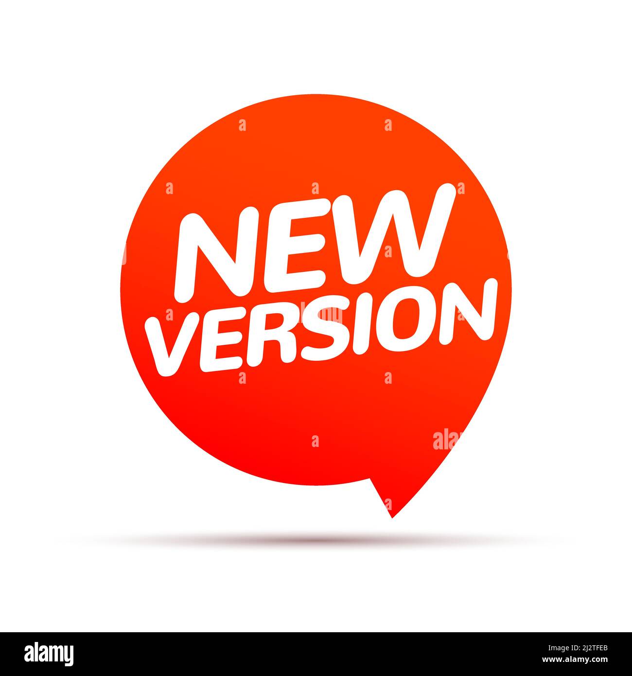 Neue verbesserte Version der Edition. Neues Label-Banner-Symbol, Update-Vektor rot Abzeichen neue Version Stock Vektor