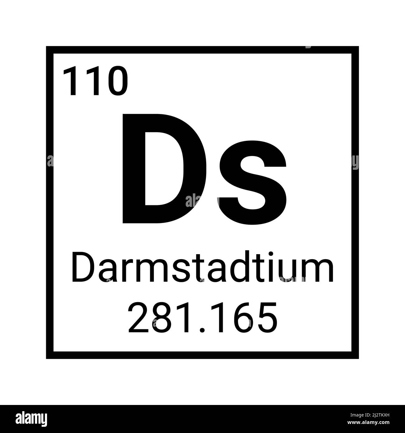 Darmstadtium chemisches Element Symbol Atom Vektor-Symbol Stock Vektor