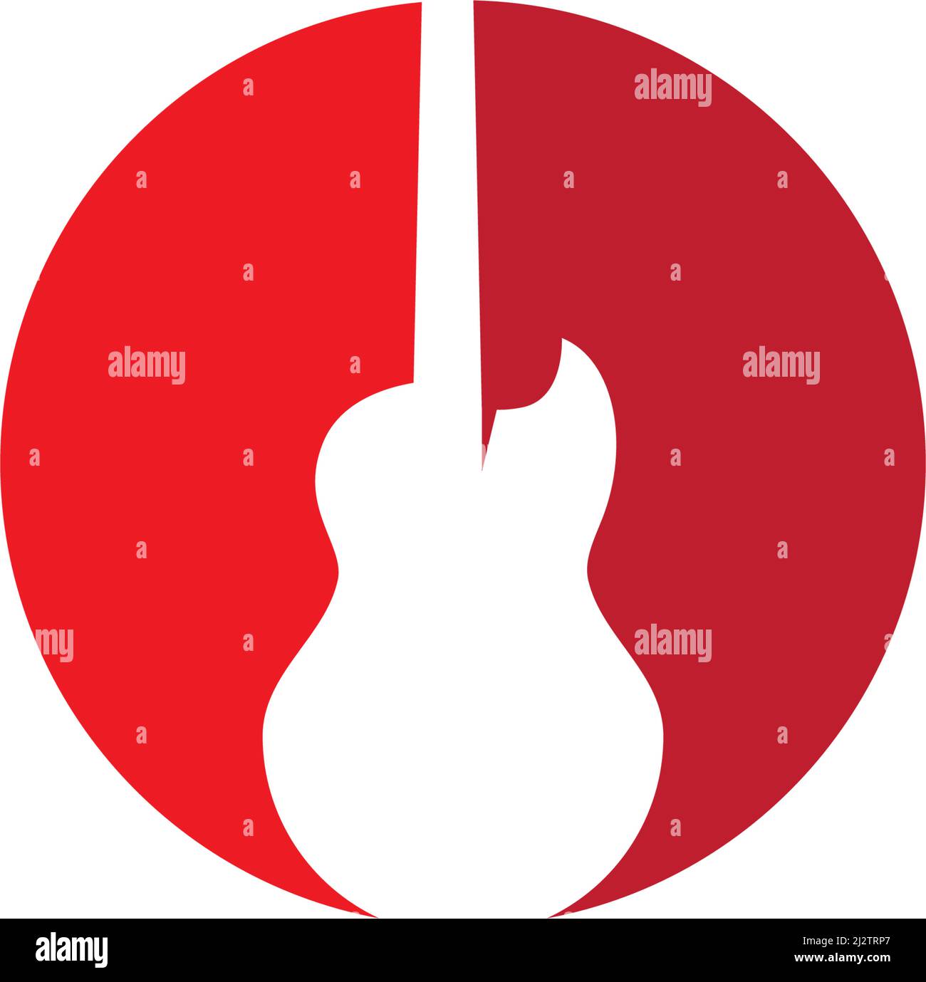 Gitarre Logo flach Design Vektor Vorlage Stock Vektor