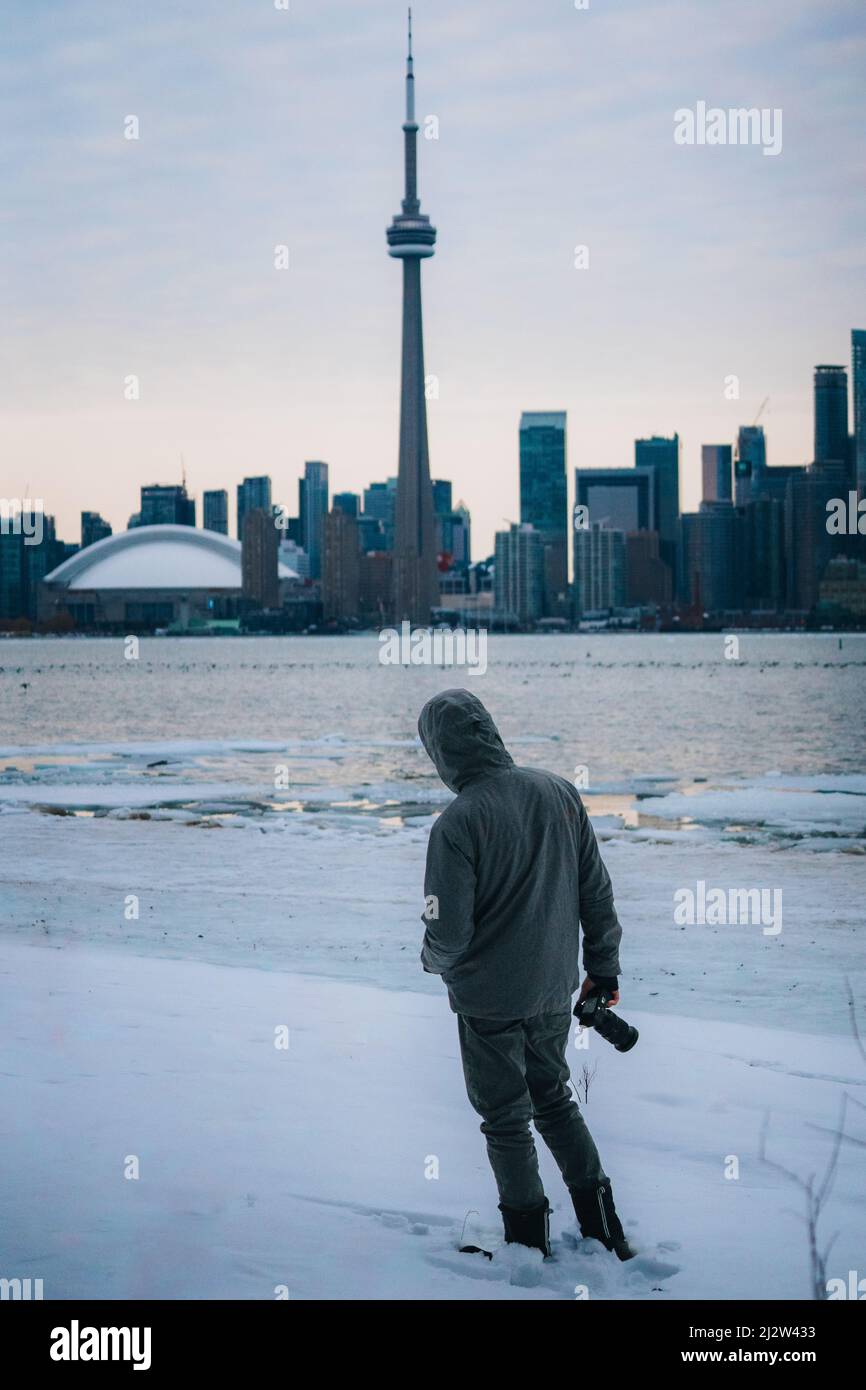 Person, die in Toronto City läuft Stockfoto
