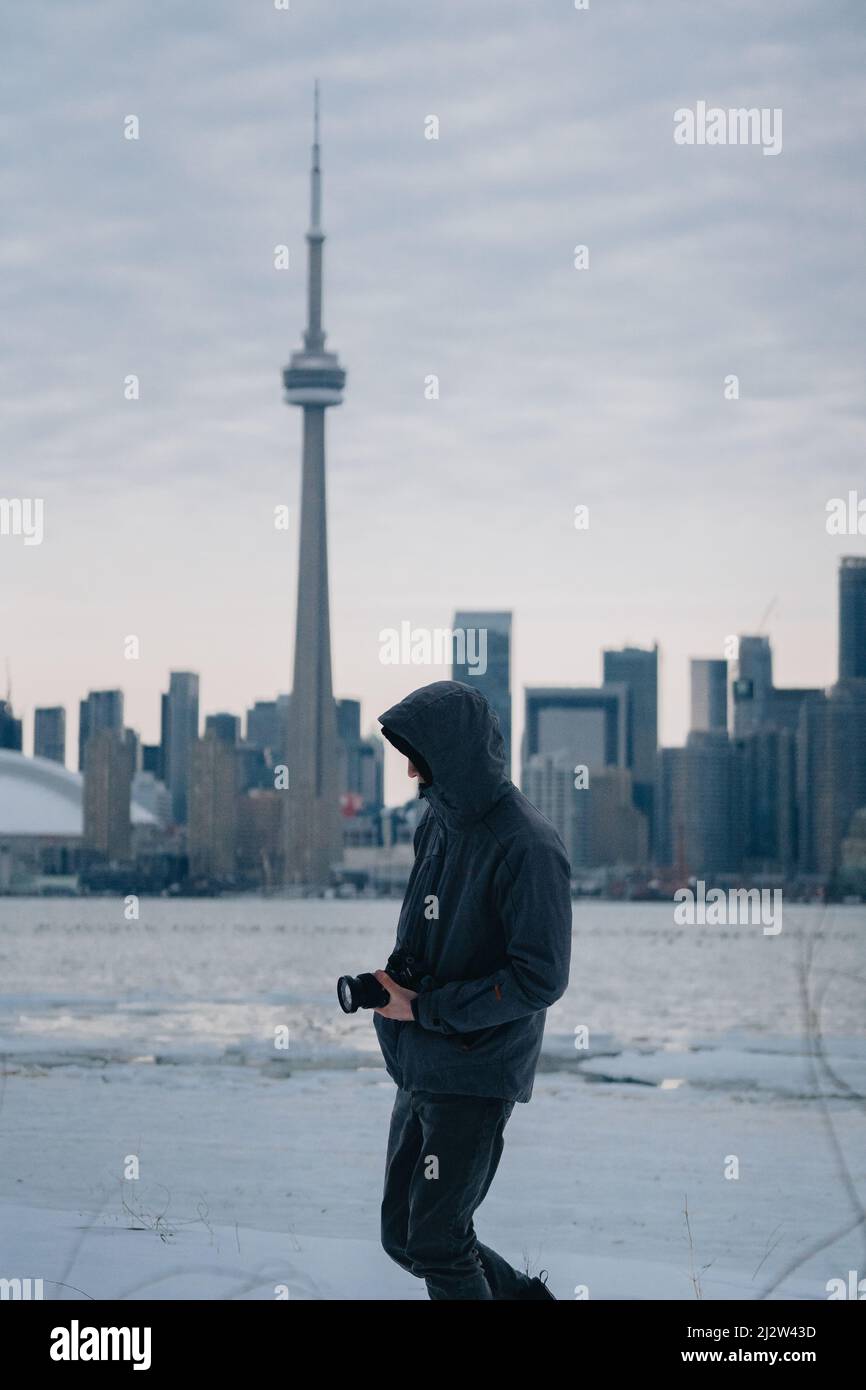 Person, die in Toronto City läuft Stockfoto