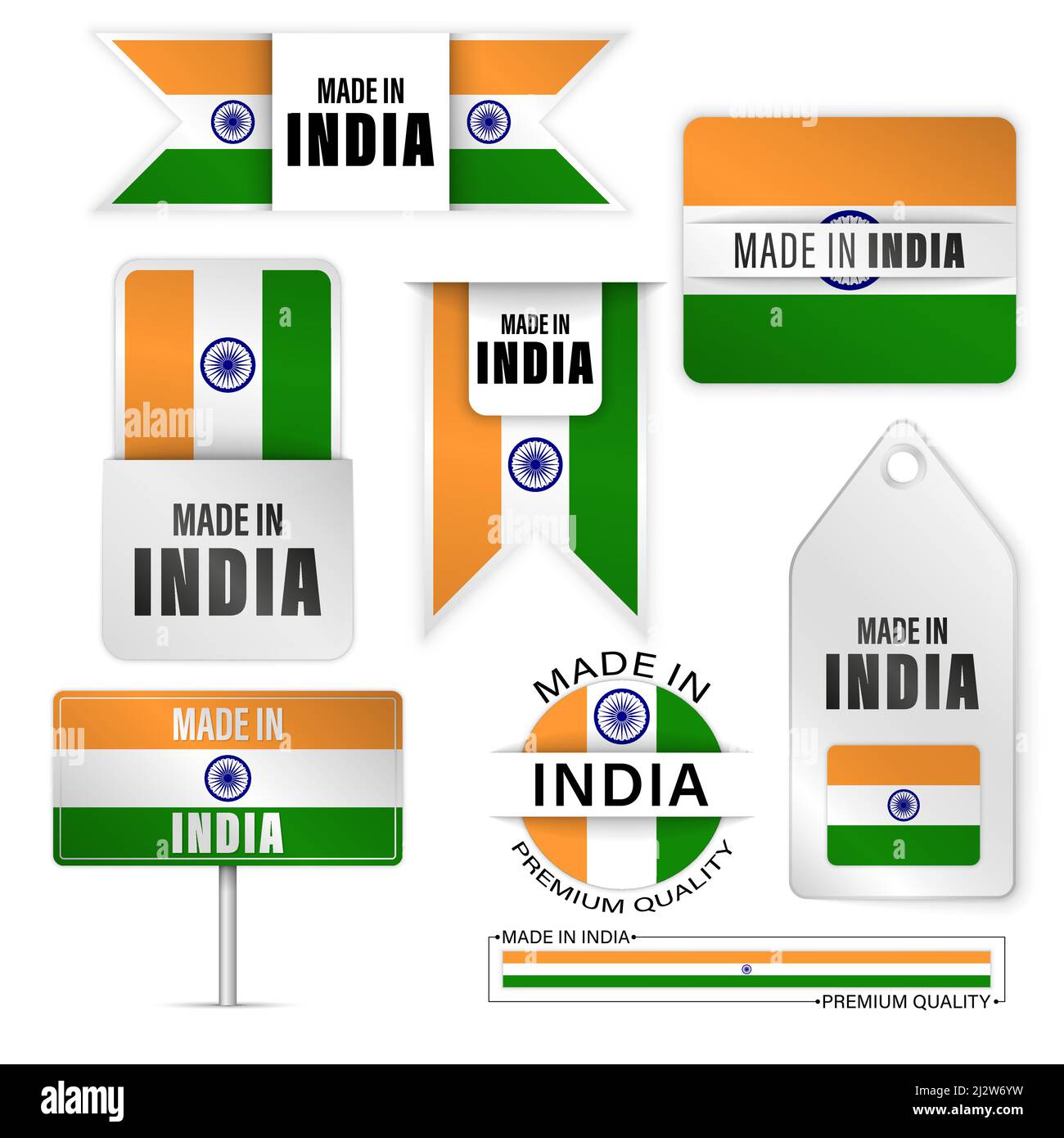 Made in India Grafiken und Labels Set. Einige Elemente der Auswirkung für die Verwendung, die Sie daraus machen möchten. Stock Vektor