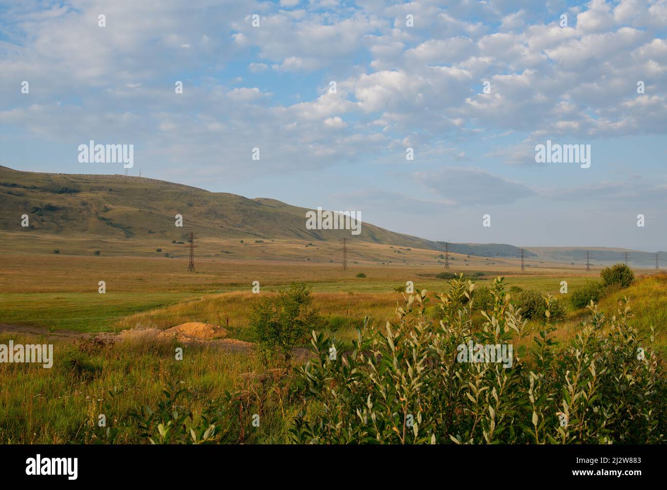 Erstaunliche Feldlandschaft im Sommer in georgien Stockfoto
