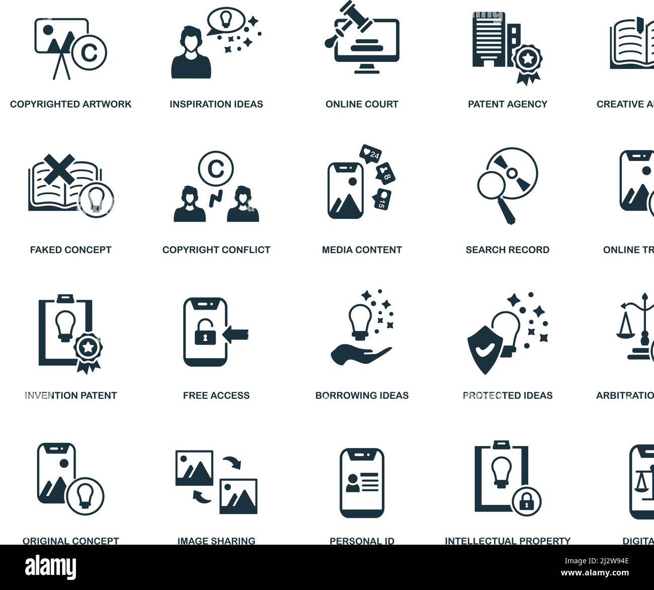 Gefälschtes Konzept-Symbol. Monochrom einfaches gefälschtes Konzept Symbol für Vorlagen, Web-Design und Infografiken Stock Vektor