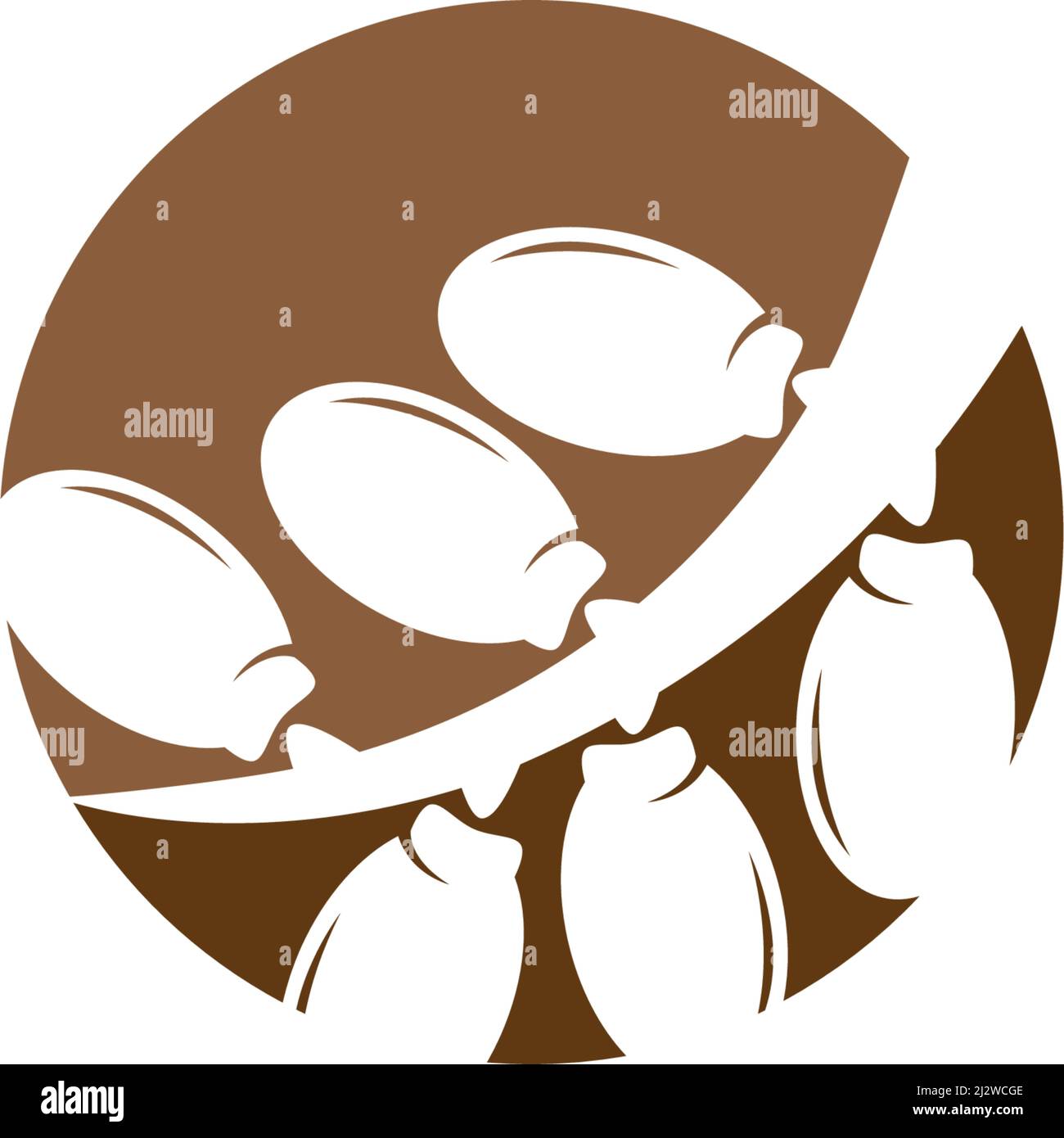 Datum Früchte Logo Illustration Vektor flaches Design Stock Vektor