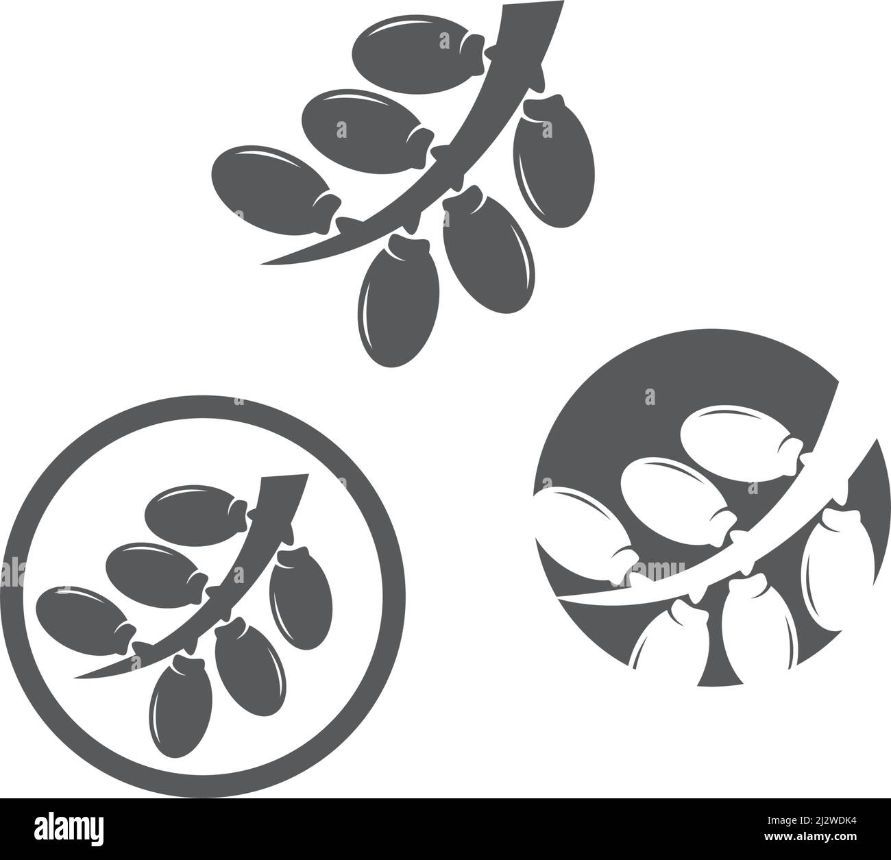 Datum Früchte Logo Illustration Vektor flaches Design Stock Vektor