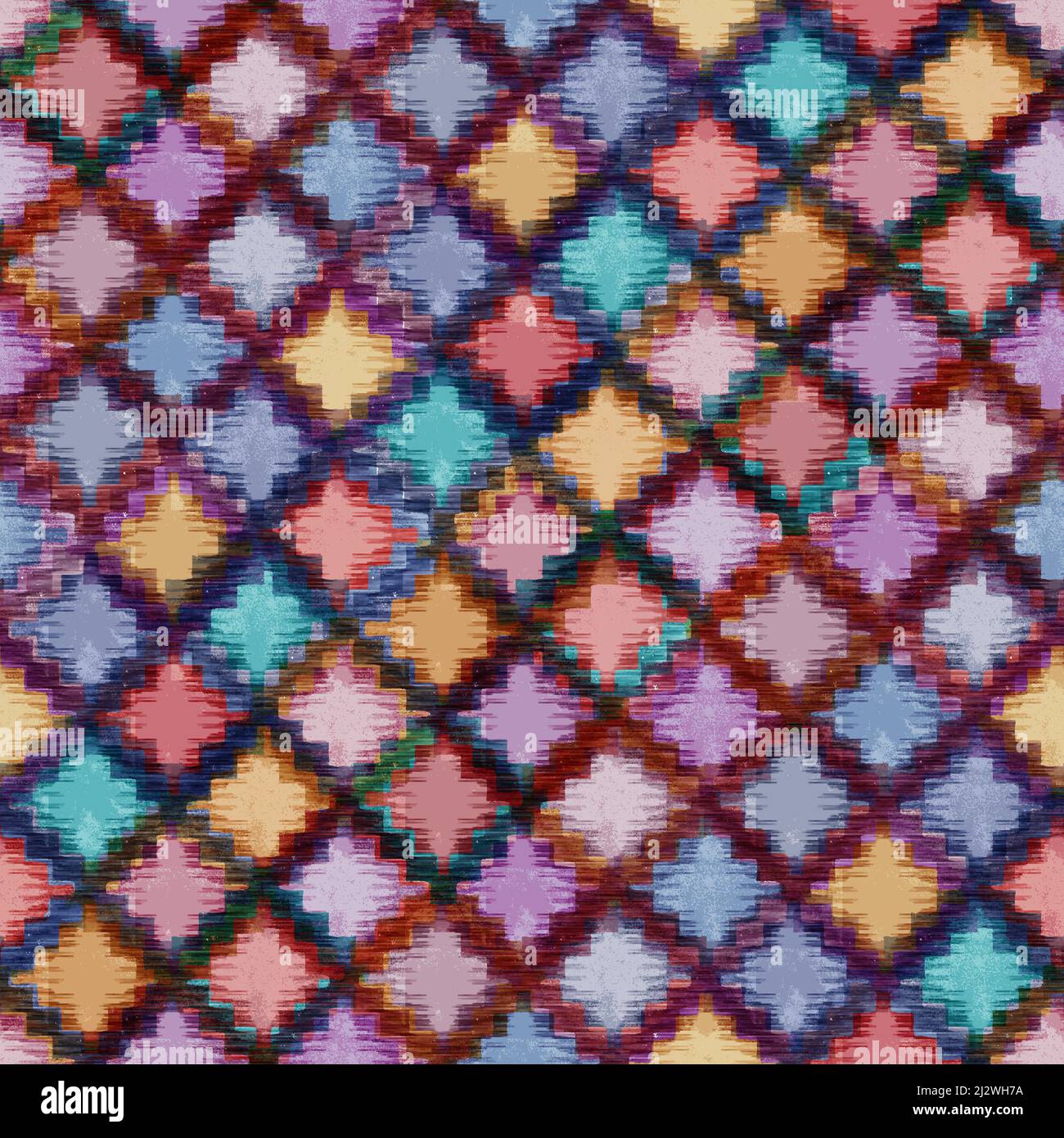 Nahtlose mehrfarbige Glasmalerei Muster Diamant-Muster Stockfoto