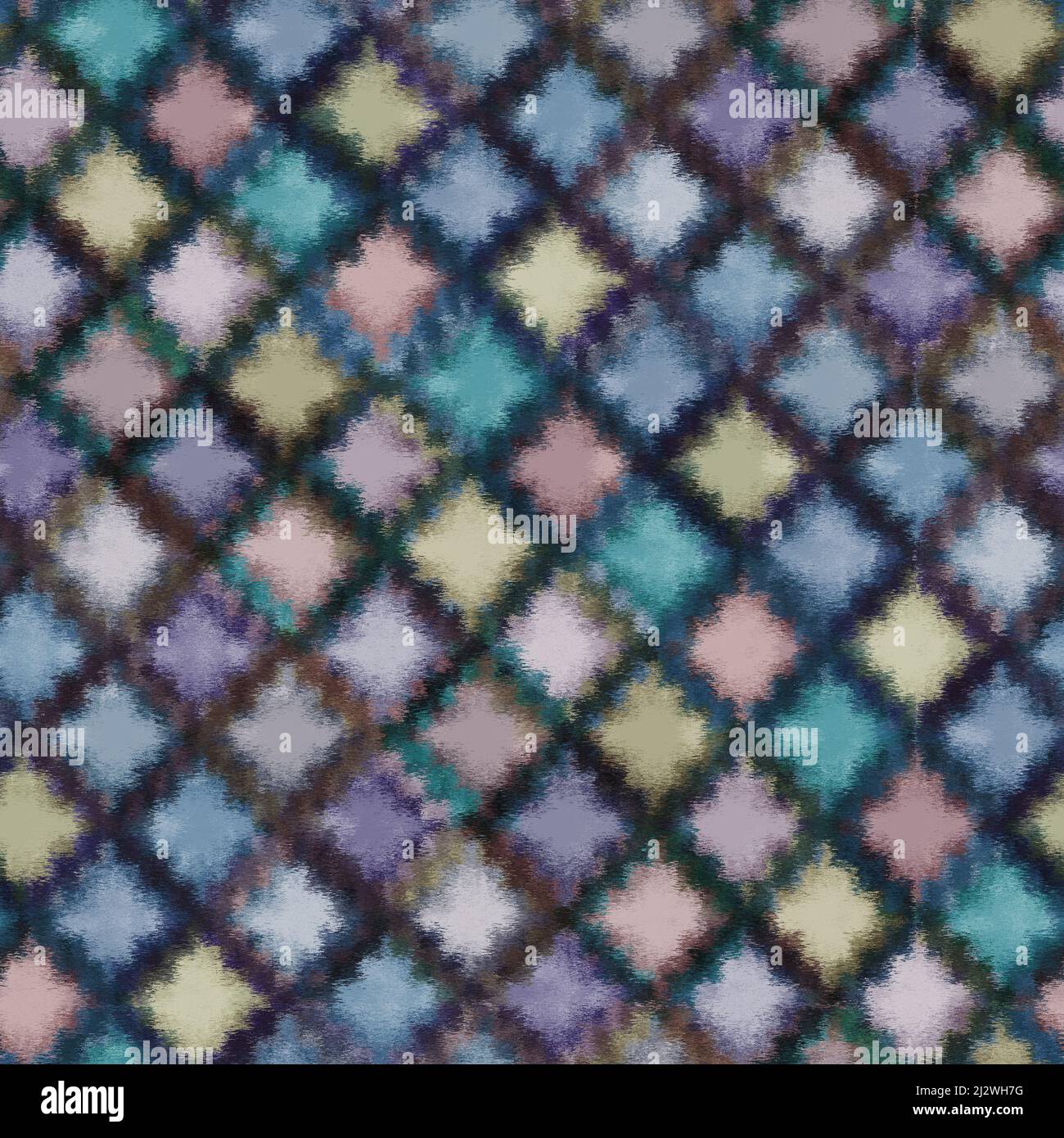 Nahtlose mehrfarbige Glasmalerei Muster Diamant-Muster Stockfoto