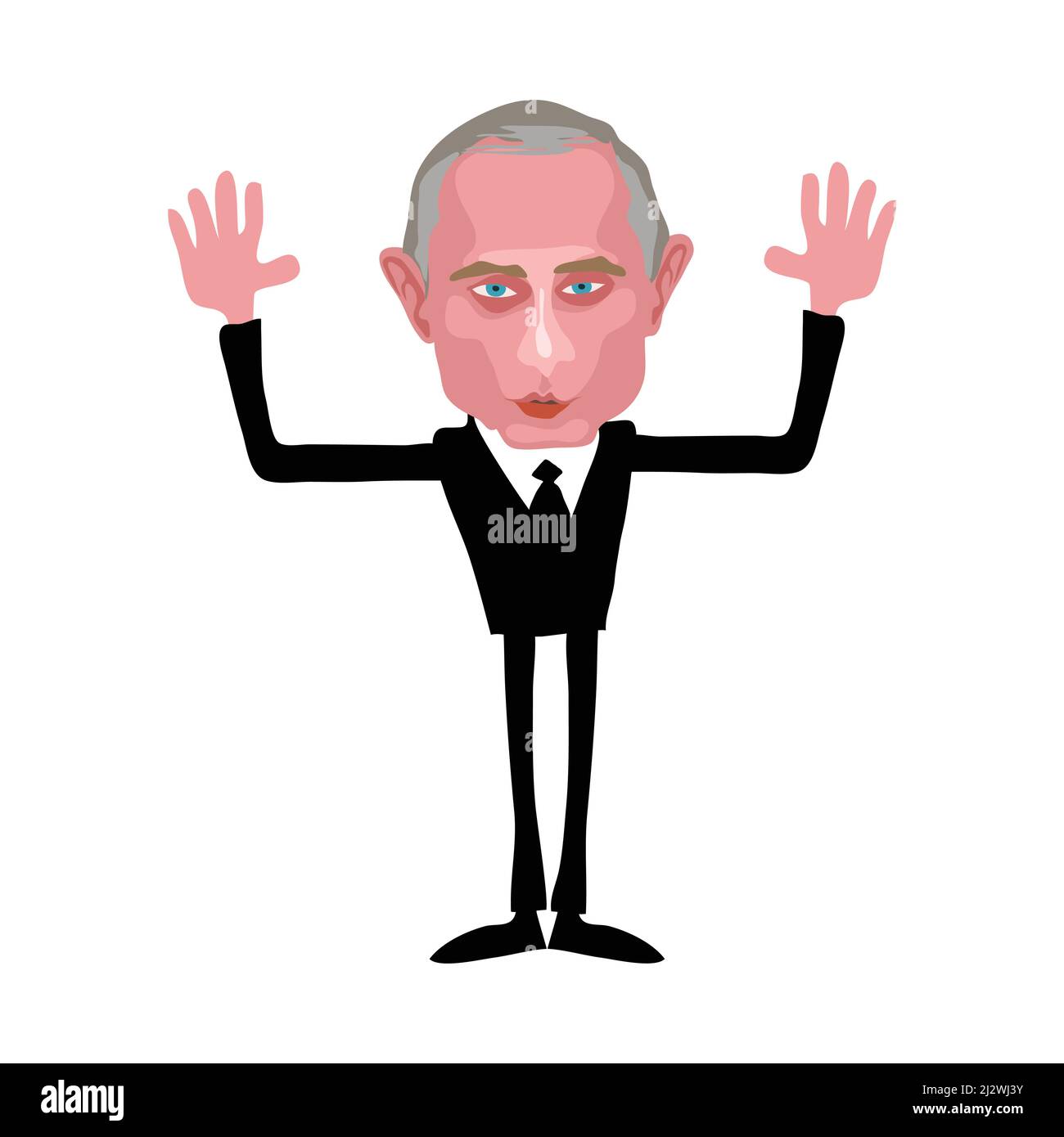 Karikatur des Präsidenten Russlands, Wladimir Putin. Karikatur Stock Vektor