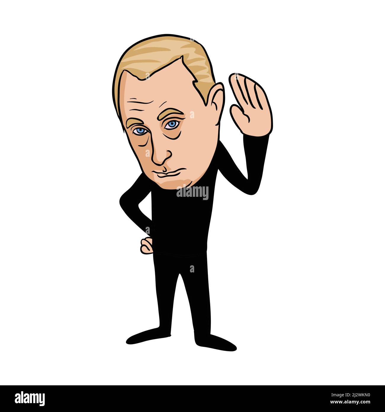 Karikatur des Präsidenten Russlands, Wladimir Putin. Clipart Vektorgrafik Stock Vektor