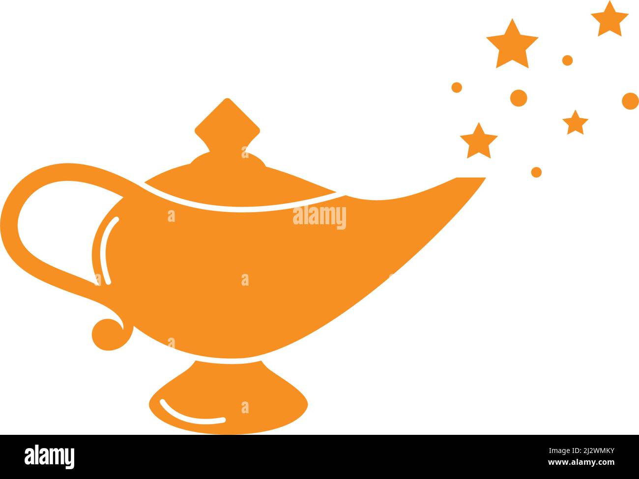 Design mit Vektorgrafiken für das Magic Lampen-Logo Stock Vektor