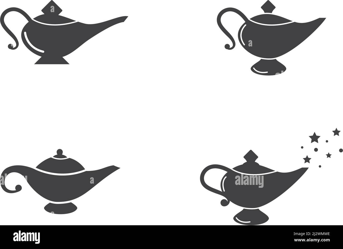 Magische Lampe Logo Set Vektor Illustration Design Stock Vektor
