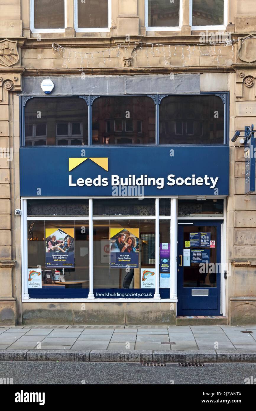 Geschäft der Leeds Building Society, Halifax Stockfoto