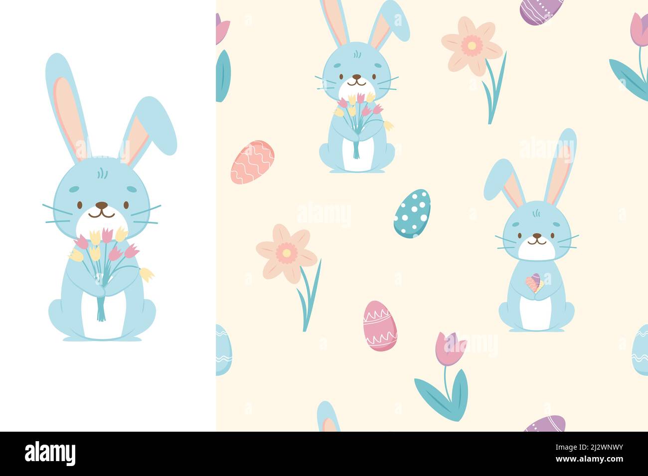 Nahtloses Muster zu Ostern Stock Vektor