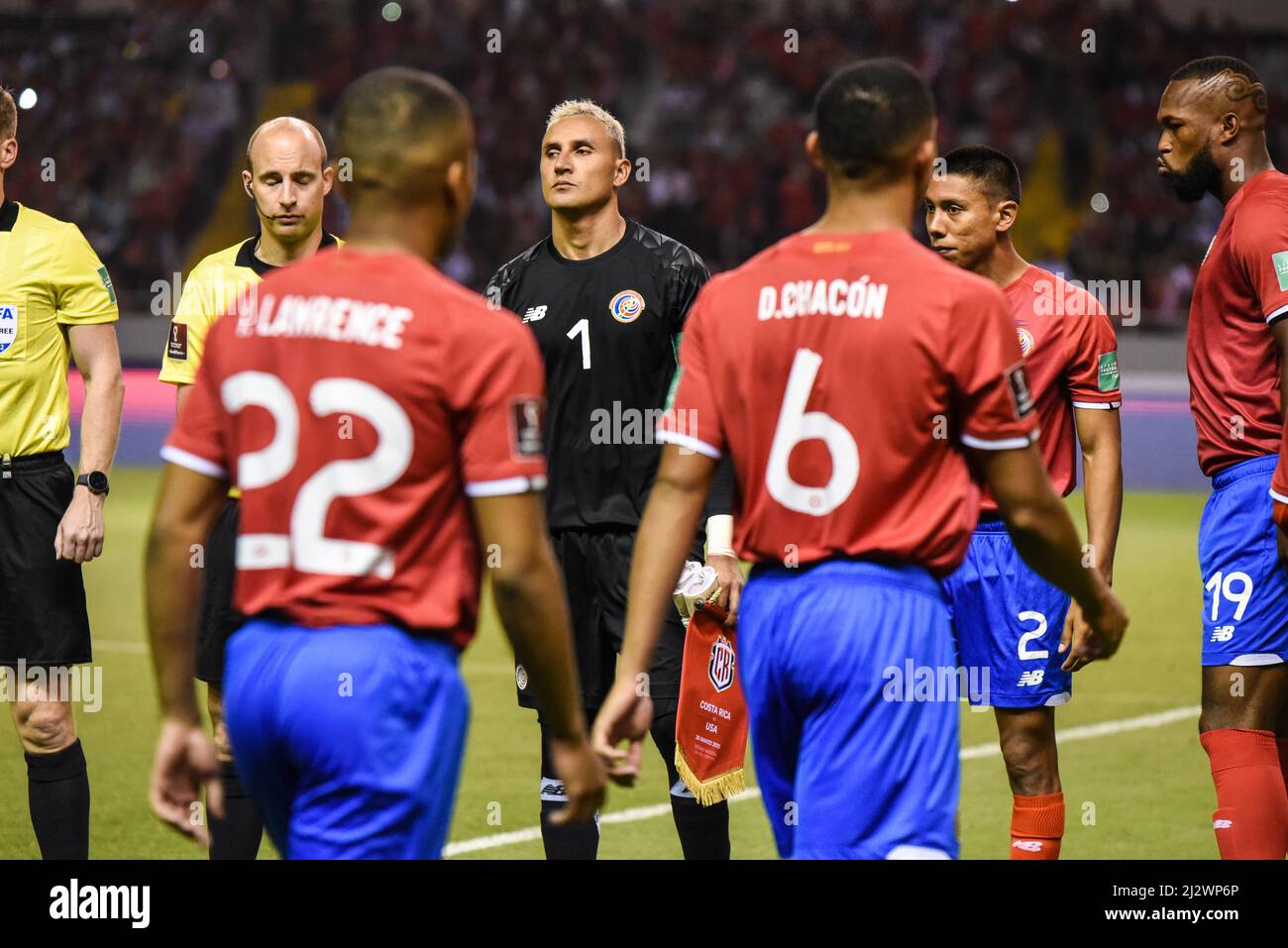 SAN JOSE, Costa Rica: Costarican Torwart Keylor Navas vor dem 2-0 in Costa Rica siegten USA in den CONCACAF FIFA World Cup Qualifiers Stockfoto