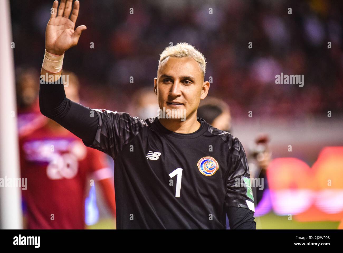 SAN JOSE, Costa Rica: Der costaricanische Torwart Keylor Navas nach dem 2-0 in Costa Rica errungenen Sieg über die USA in den CONCACAF FIFA World Cup Qualifiers am März Stockfoto