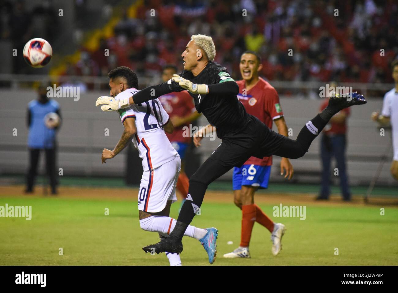 SAN JOSE, Costa Rica: Der costaricanische Torhüter Keylor Navas in Aktion beim 2-0 in Costa Rica siegten USA in der CONCACAF FIFA World Cup Qualifier Stockfoto