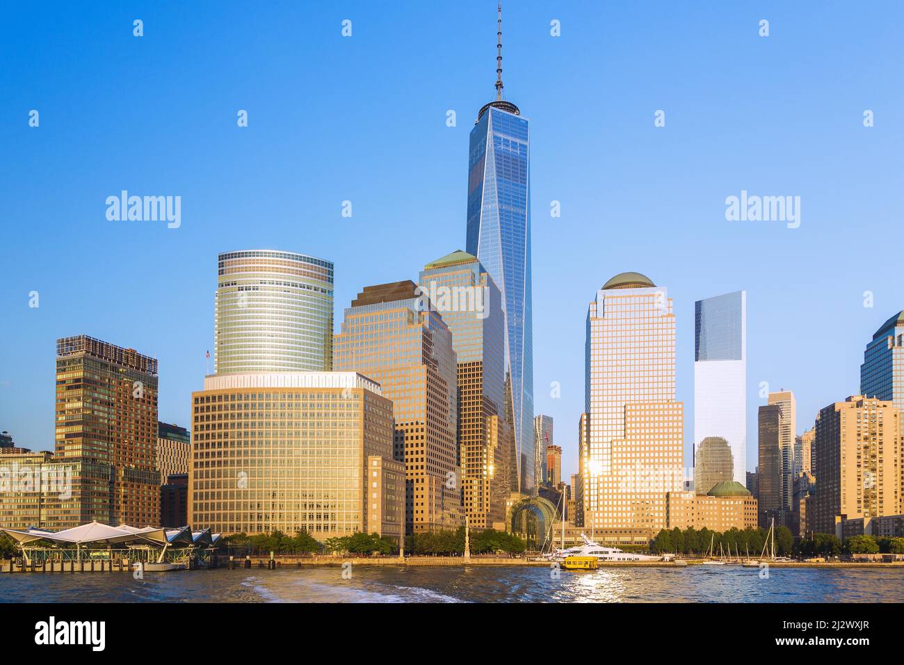 New York City, Manhattan, Battery Park City mit einem WTC Stockfoto