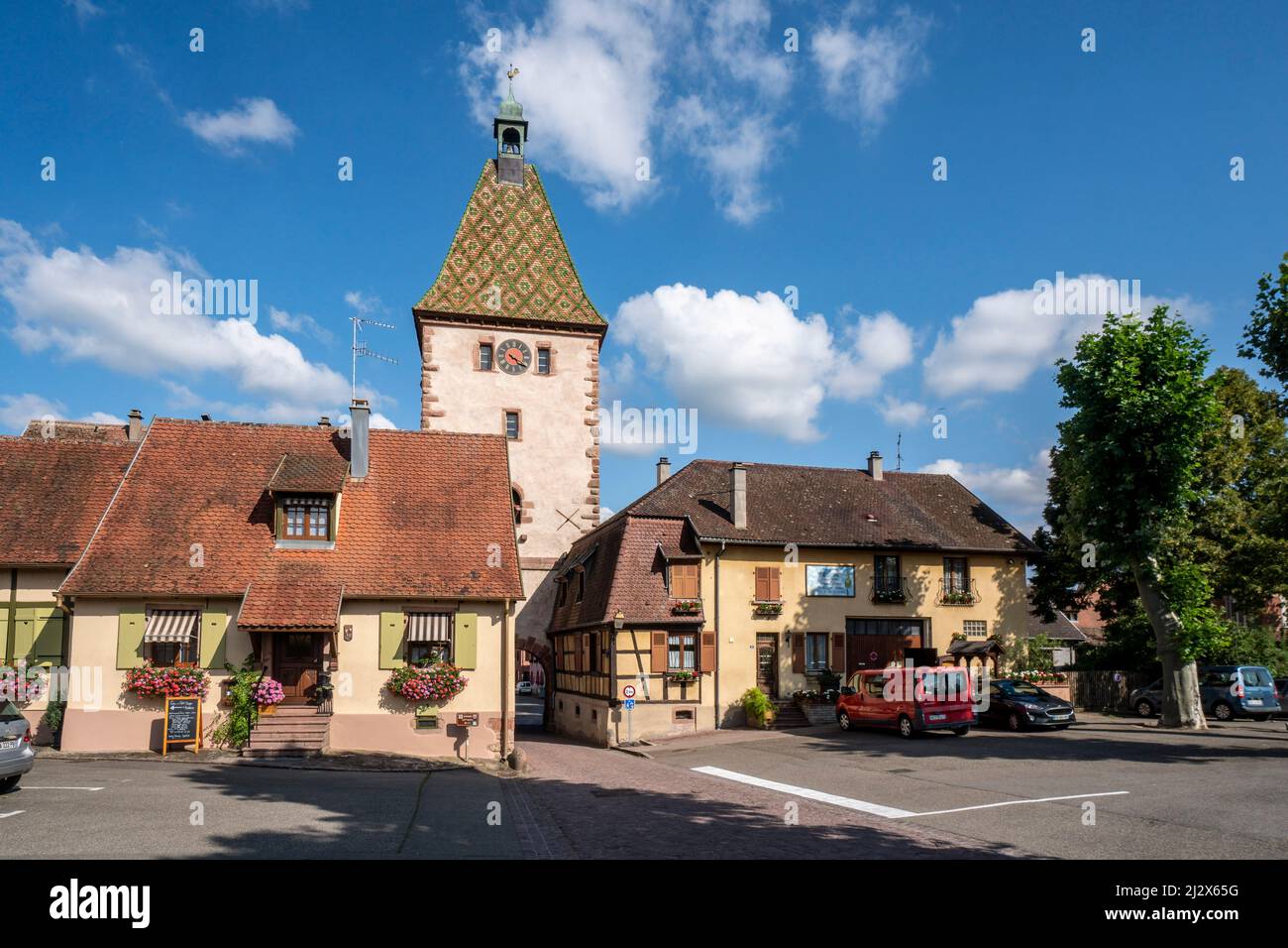 Bergheim an der Elsässer Weinstraße, Elsass, Haut-Rhin, Grand Est, Frankreich Stockfoto