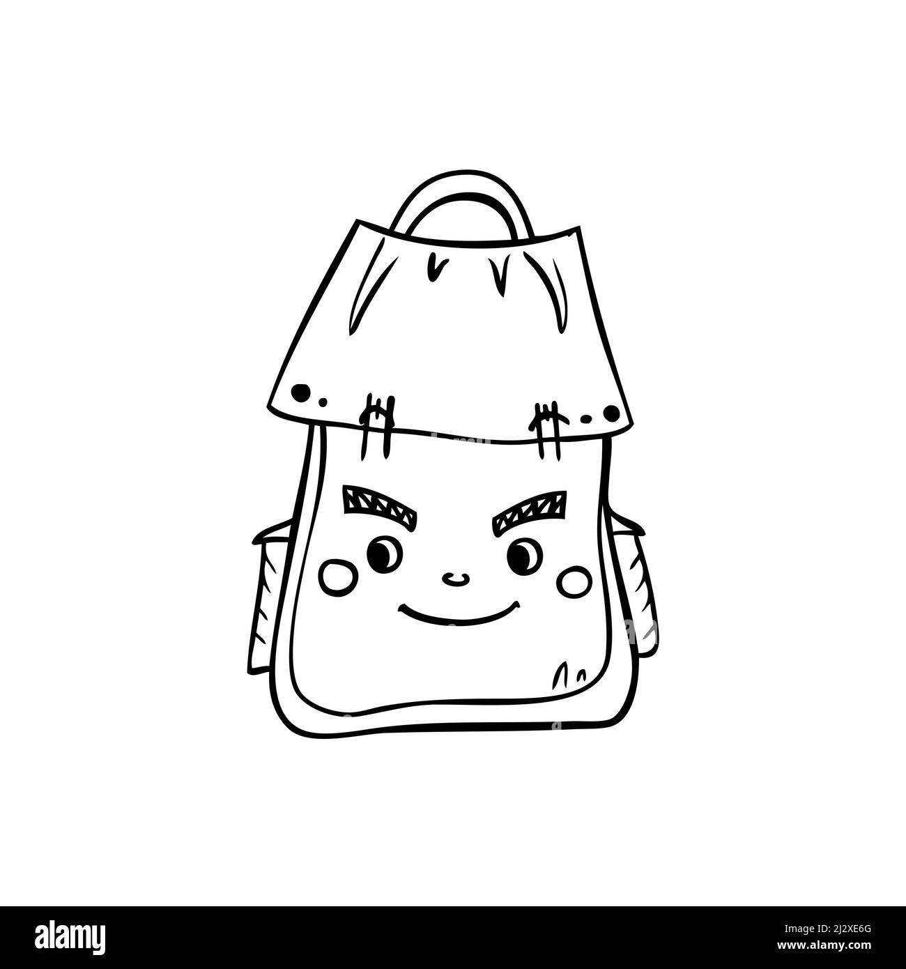 Wanderrucksack für Sport. Vektorgrafik im Doodle-Stil Stock Vektor