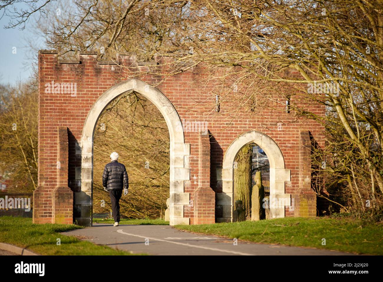 Cottam, Preston, Lancashire. Torbogen am Cottam Way Stockfoto