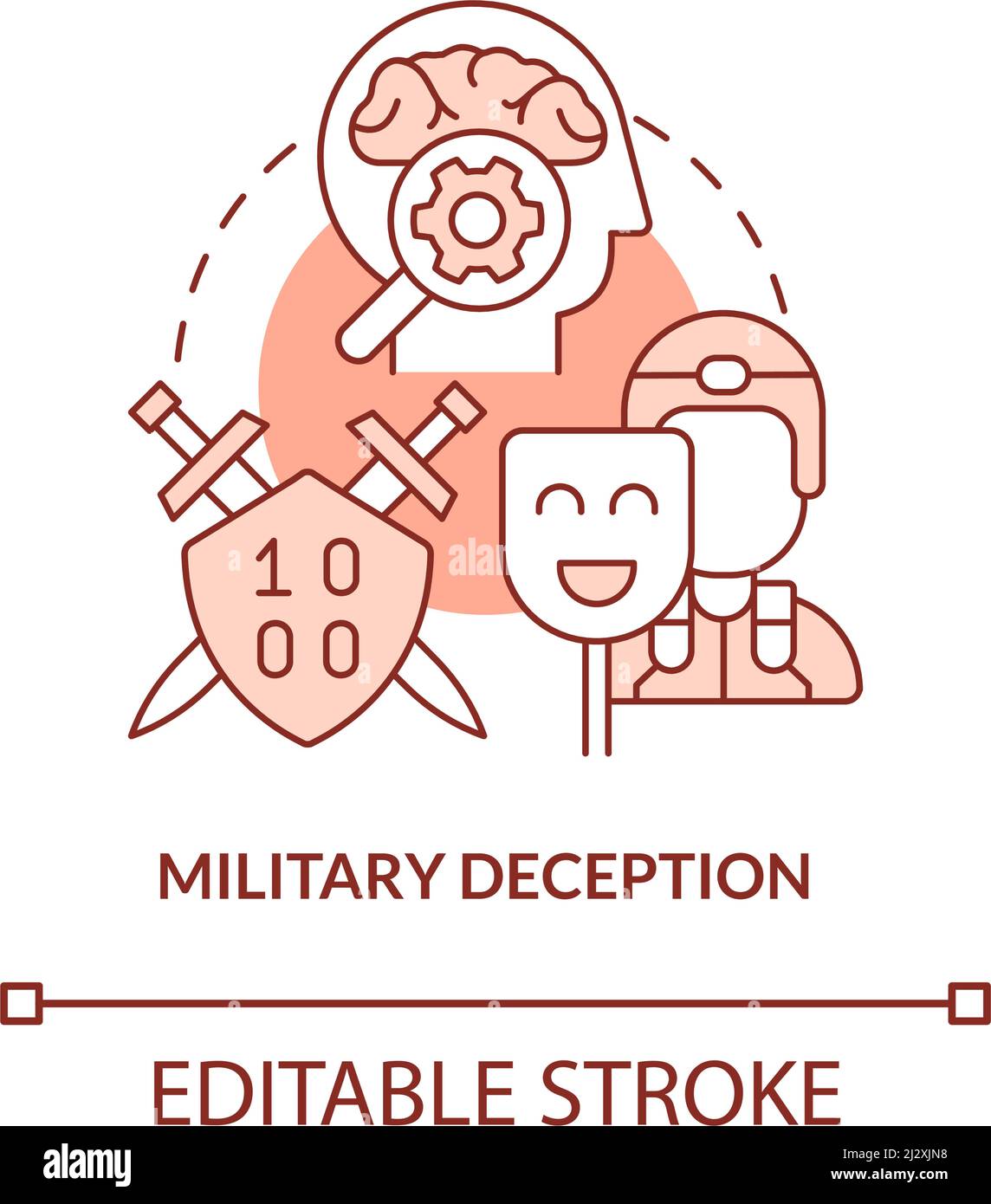 Militärische Täuschung rote Konzept-Ikone Stock Vektor