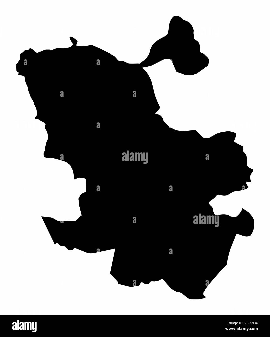 Die Stadt Madrid, Silhouette Karte isoliert auf weißem Hintergrund, Spanien Stock Vektor