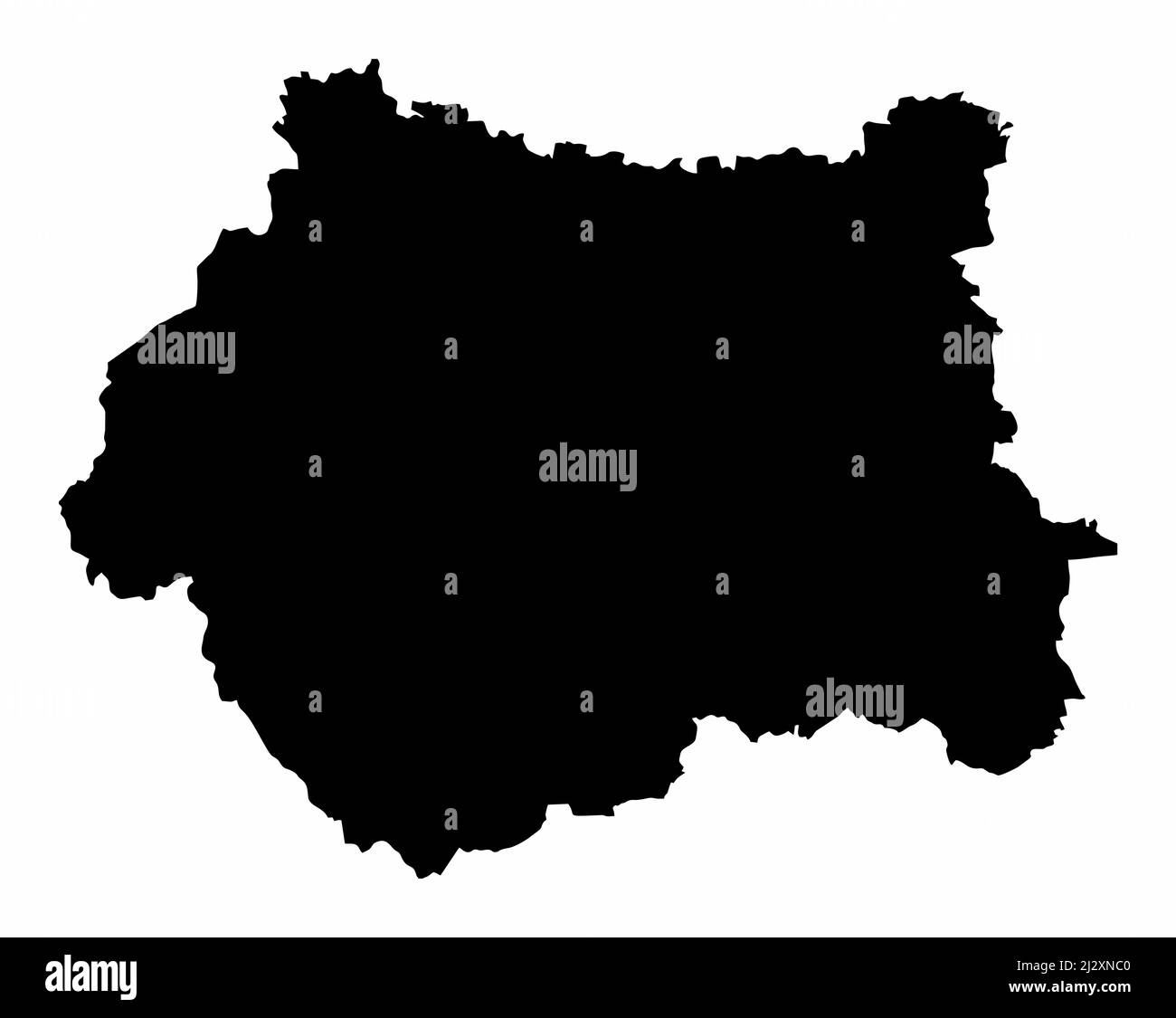 West Yorkshire County, Silhouettenkarte isoliert auf weißem Hintergrund, England Stock Vektor