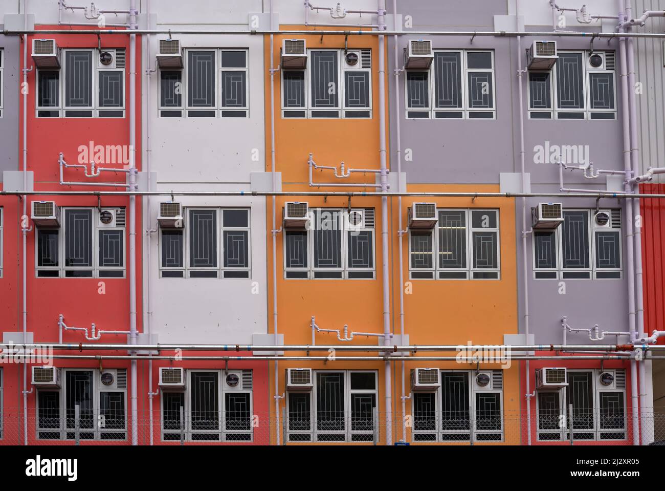 Vorgefertigte Einheiten im modularen öffentlichen Wohnungssystem , Hongkong Stockfoto