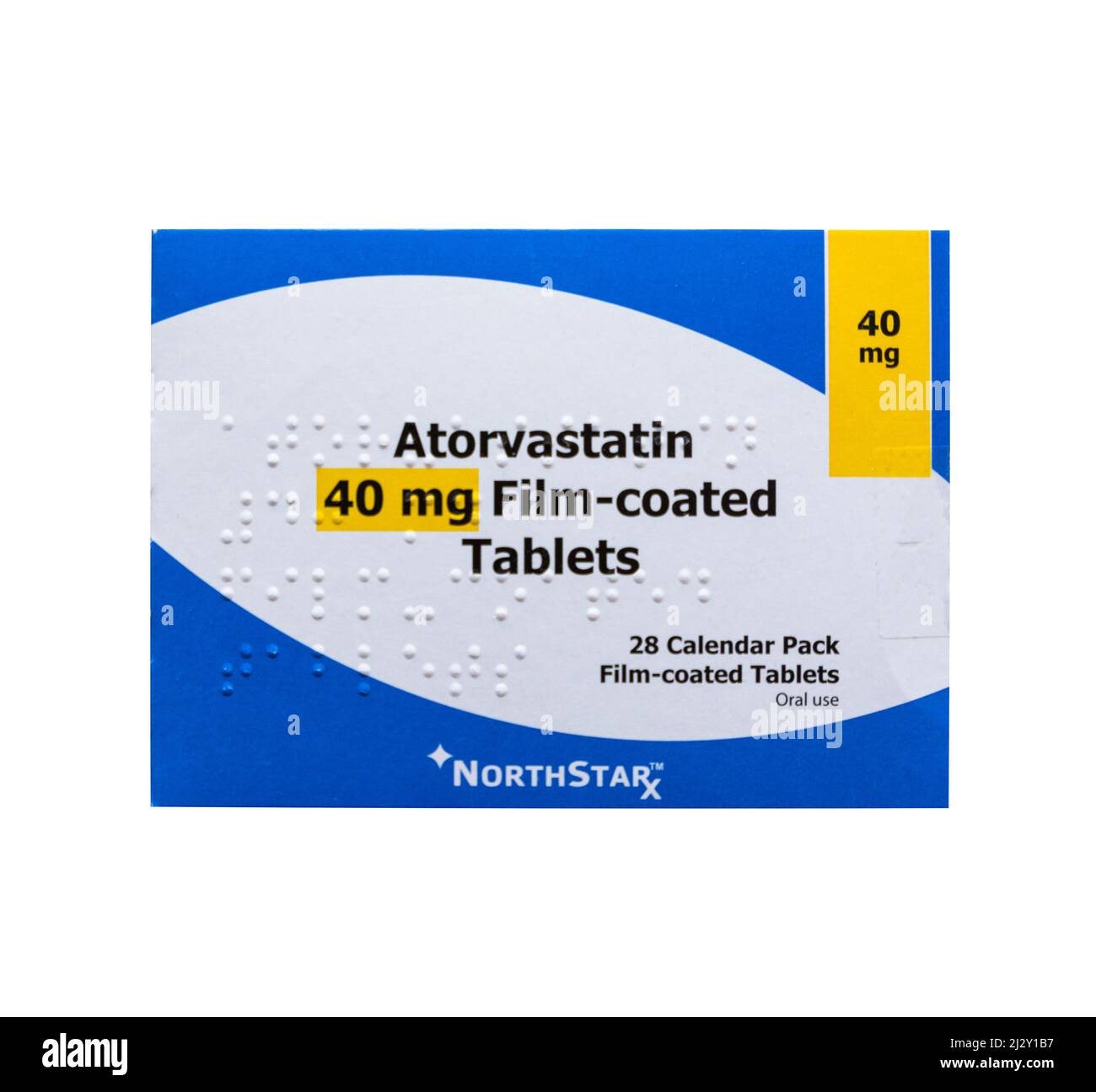 Northstar Atorvastatin 40 mg Filmbeschichtete Tabletten 28 Calendar Pack  Tablette Box Stockfotografie - Alamy
