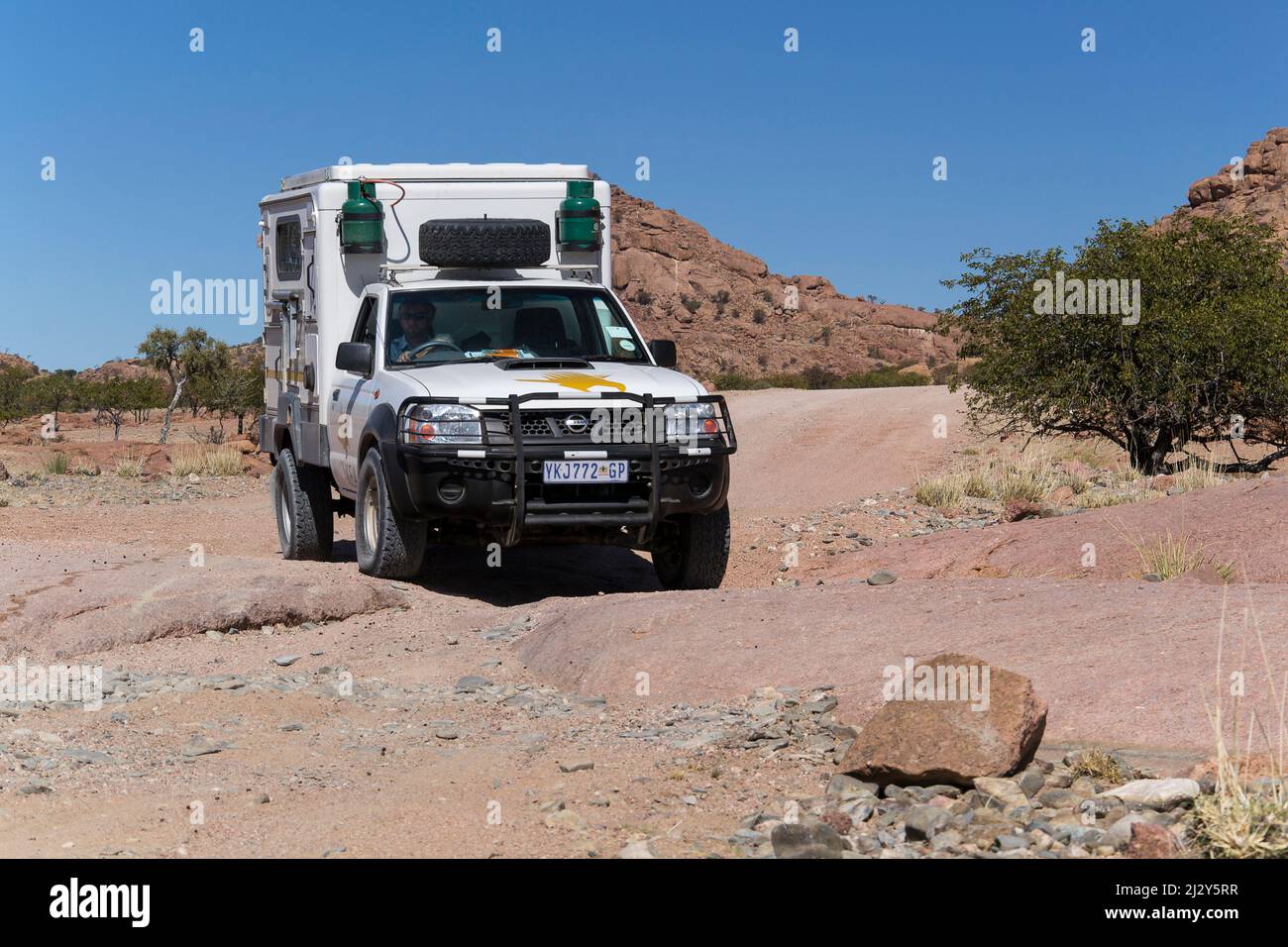 Schwierige Straßenverhältnisse, Twyfelfontain, Namibia Stockfoto