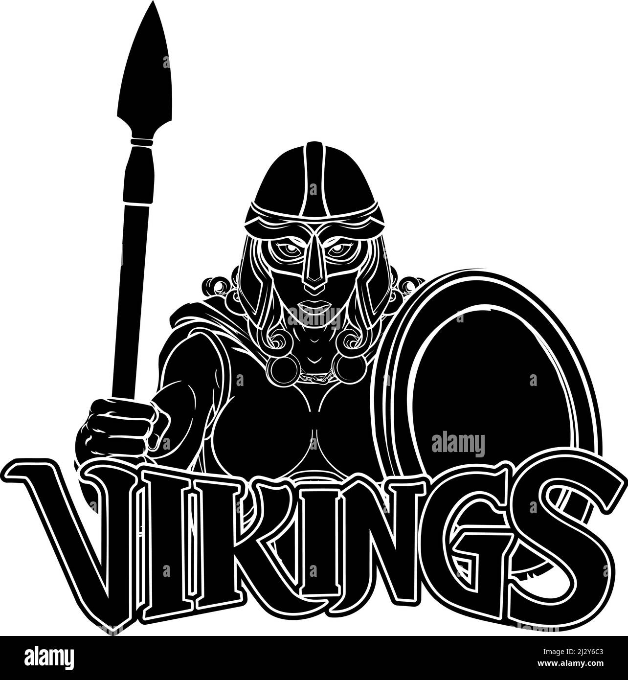 Viking Software Spartan keltischer Krieger Ritter Frau Stock Vektor