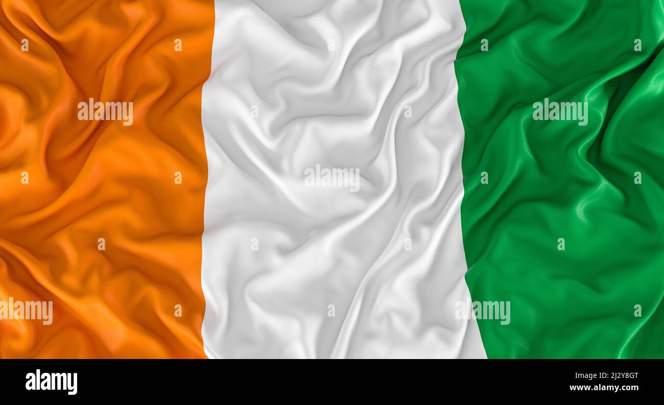Hintergrund der irischen Flagge. 3D Rendern Stockfoto