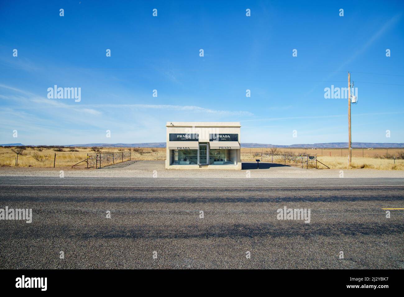 Prada Marfa Shoe Store Art Installation, Marfa Texas, Presidio County Stockfoto