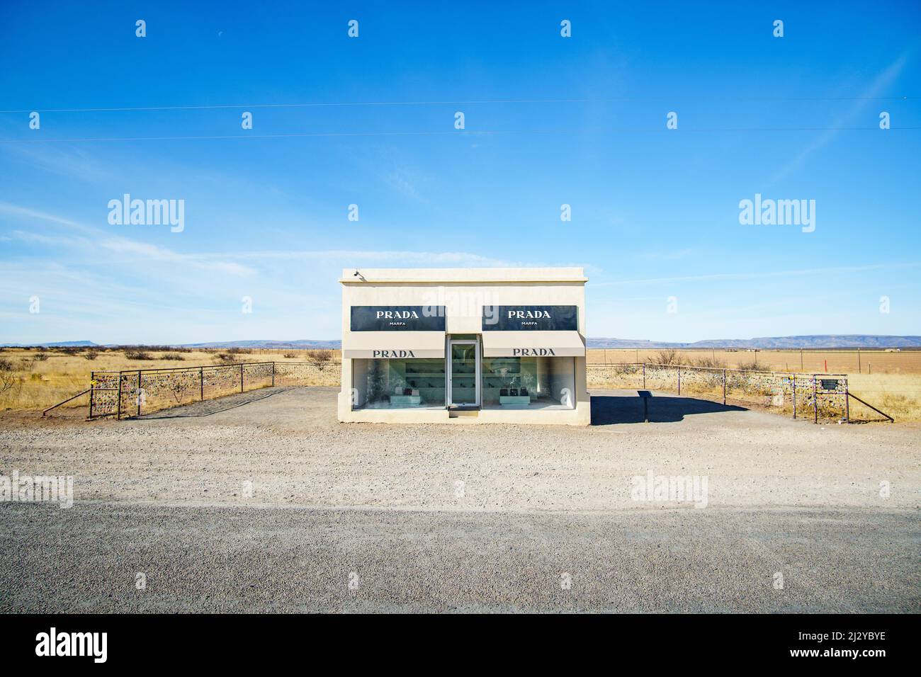 Prada Marfa Shoe Store Art Installation, Marfa Texas, Presidio County Stockfoto