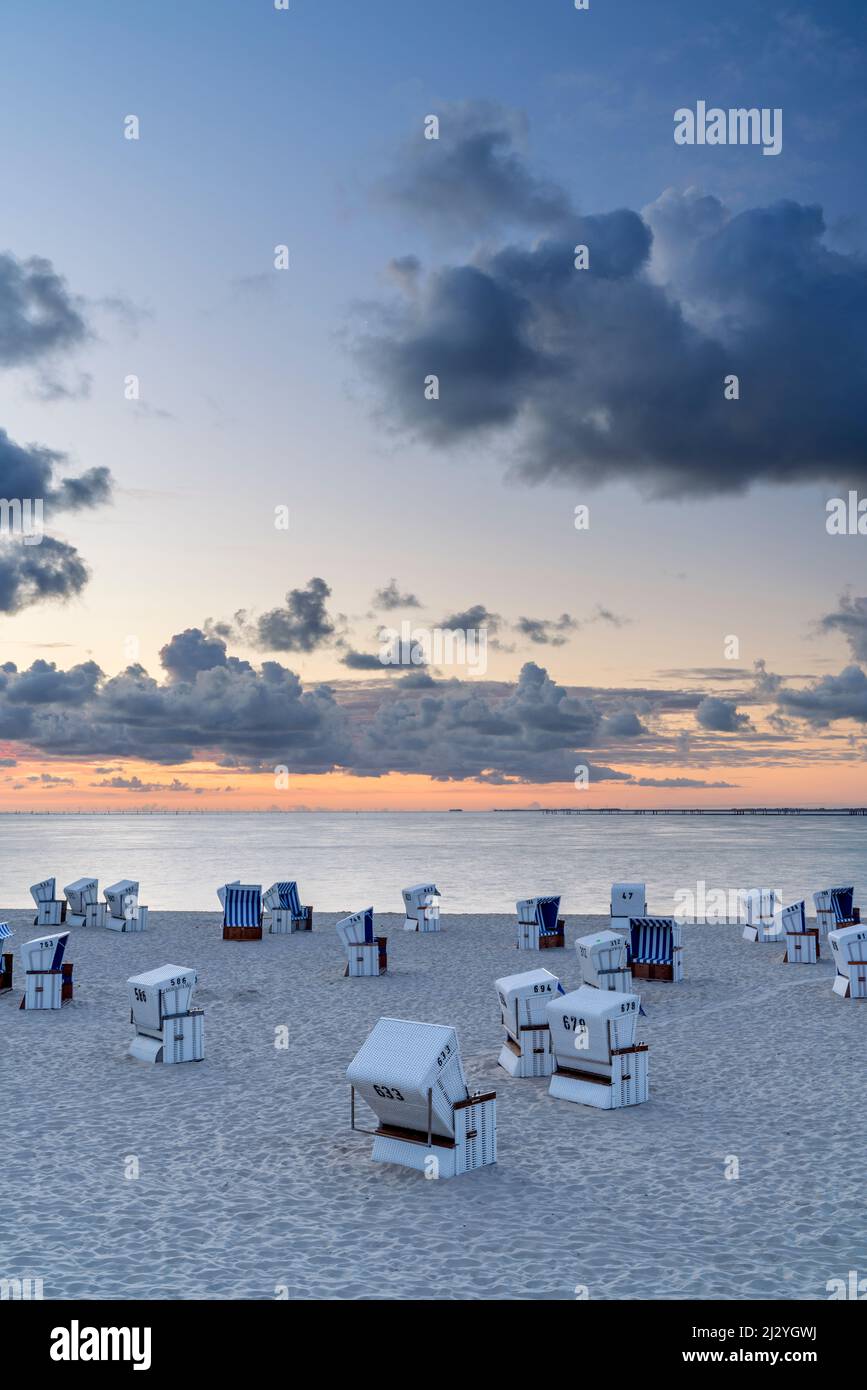 Morgen am Hörnum Beach, Sylt Island, Schleswig-Holstein, Deutschland Stockfoto