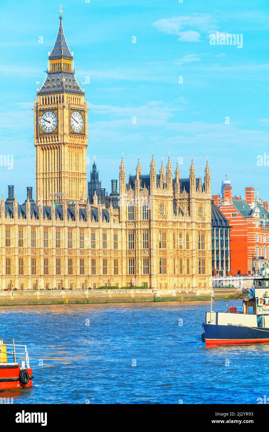 Blick auf Big Ben und Houses of Parliament, London, England, Großbritannien Stockfoto