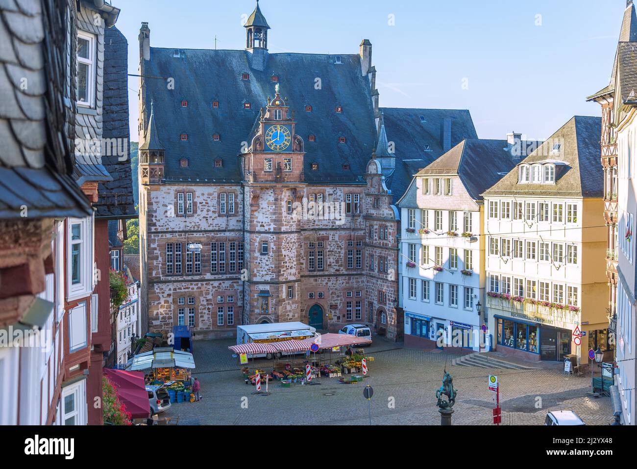 Marburg an der Lahn; Marktplatz, Rathaus Stockfoto