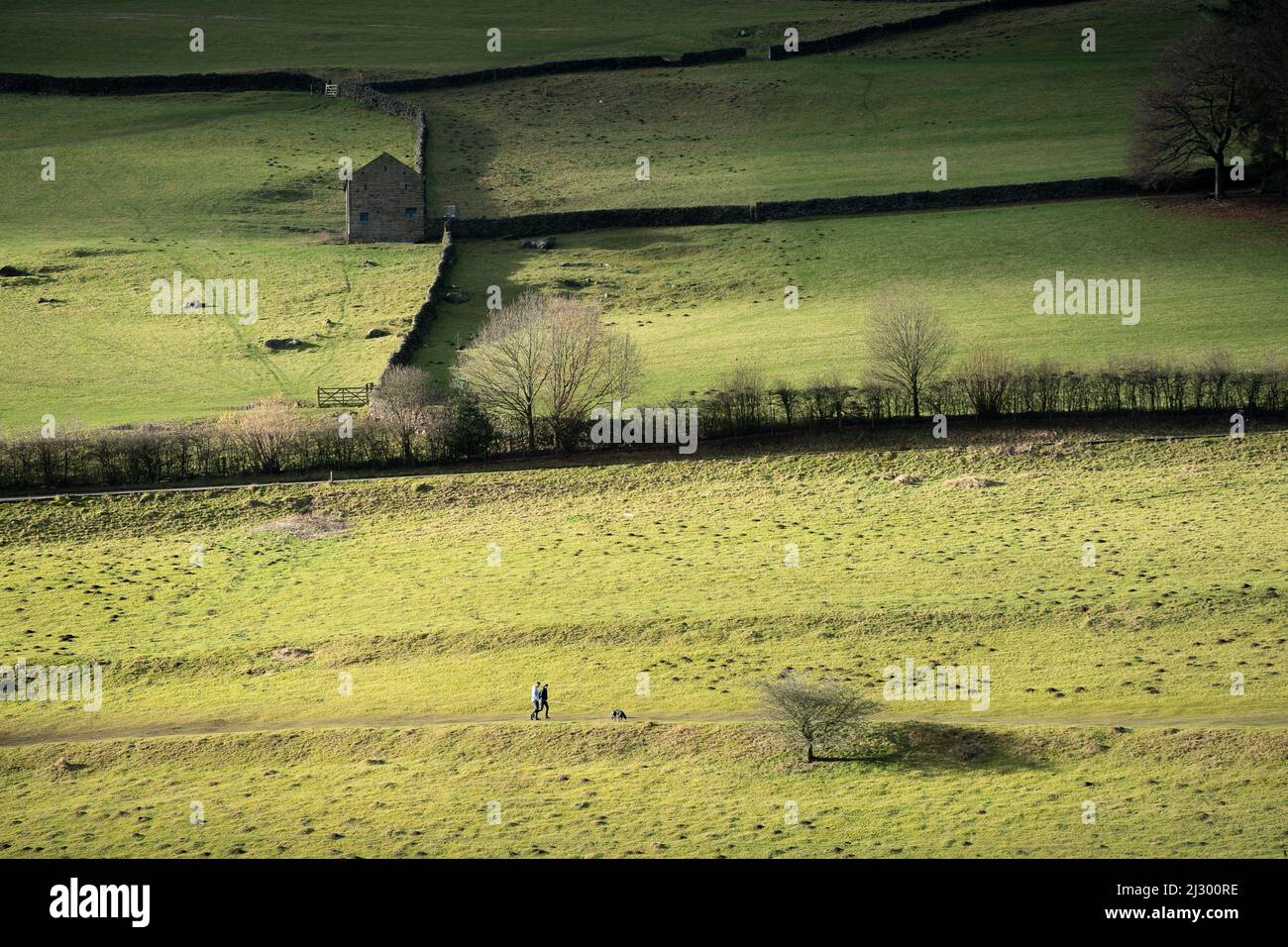 Bamford Edge, Ladybower Reservoir und Umgebung im Peak District, Landschaftsfotografie Stockfoto