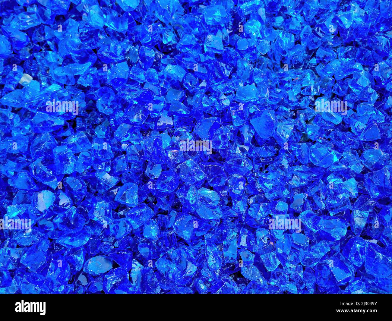 Leuchtend blaue glänzende Glas Rock Kollektion Stockfoto