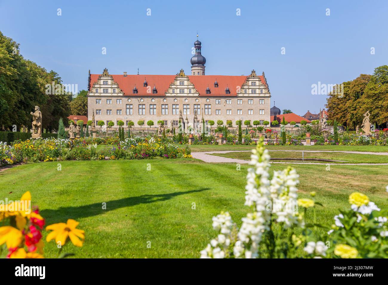 Schloss Weikersheim, Schlossgarten Stockfoto