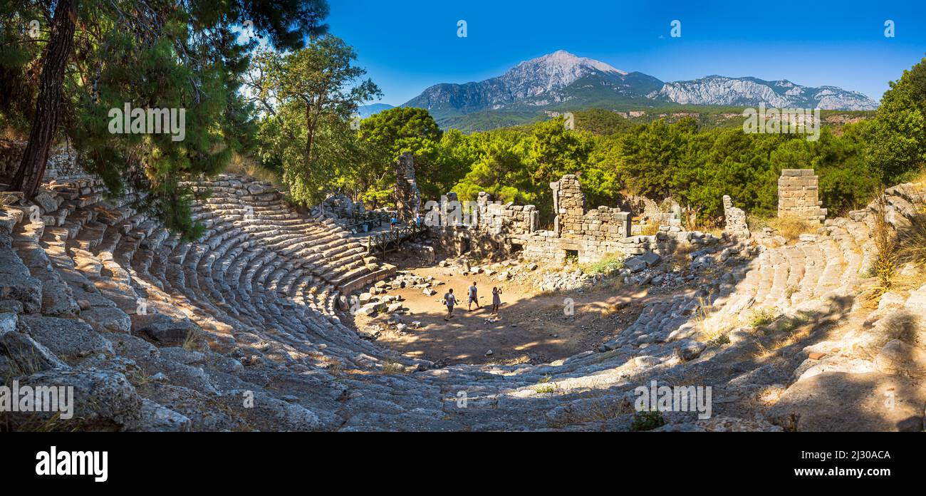 Das Theater von Phaselis, einer antiken Stadt an der Küste, Provinz Antalya in der Türkei Stockfoto
